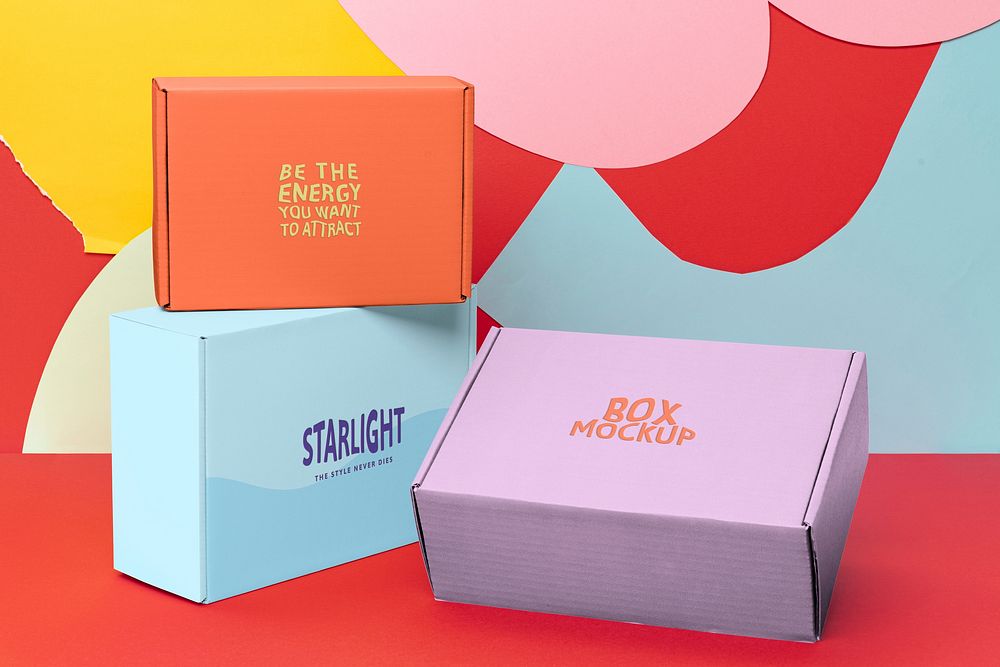Aesthetic box mockup, product packaging psd