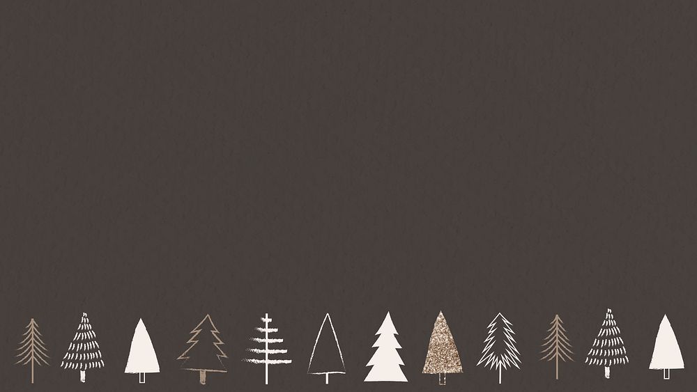 Gold Christmas pine tree border background