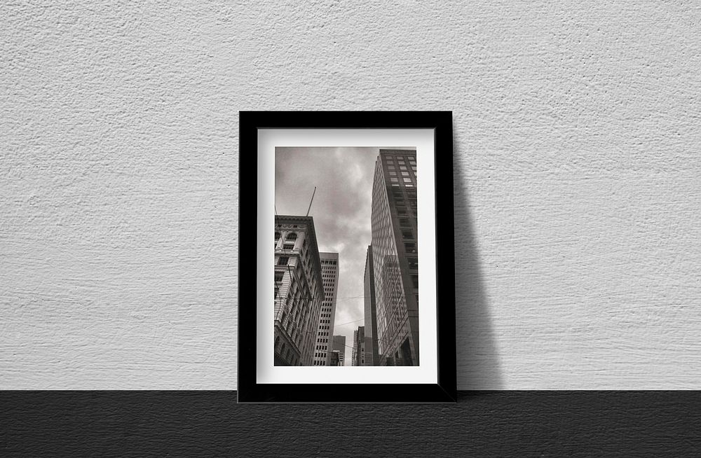Framed buildings photo, minimal wall decor