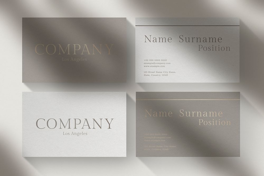 Luxury business card mockup psd with front and rear view