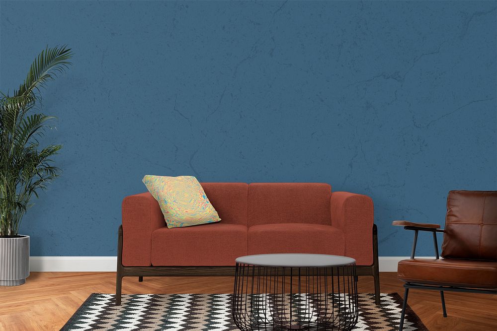 Modern living room with sofa, home interior design