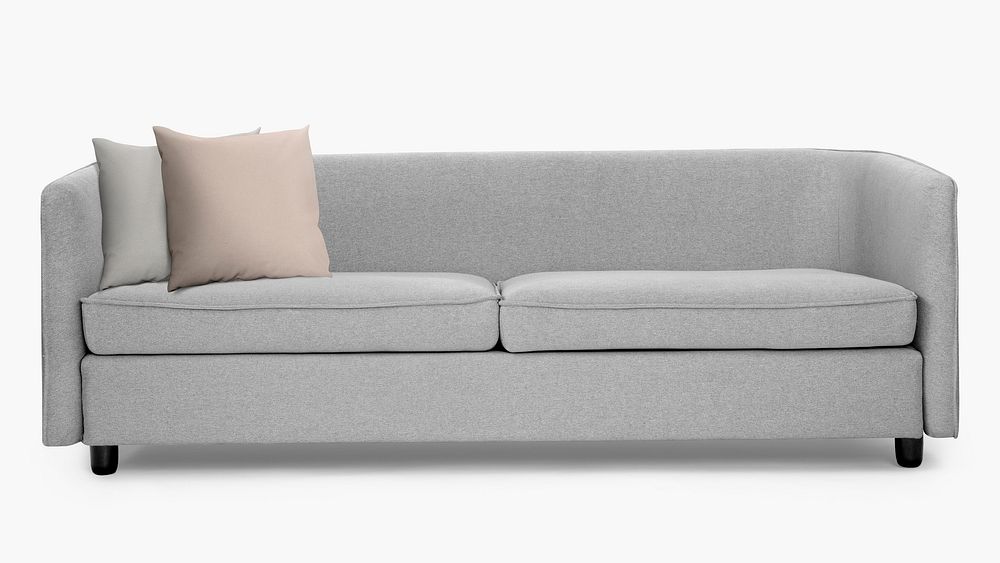Gray tuxedo sofa mockup psd living room furniture
