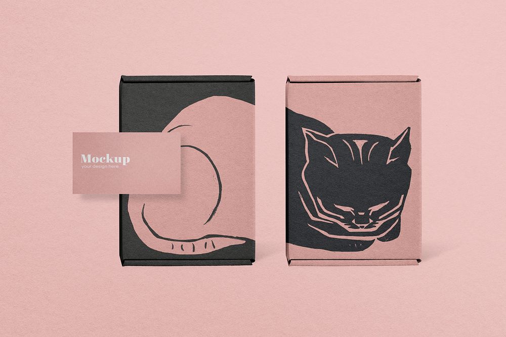 Cute paper box mockup, packaging for small business psd