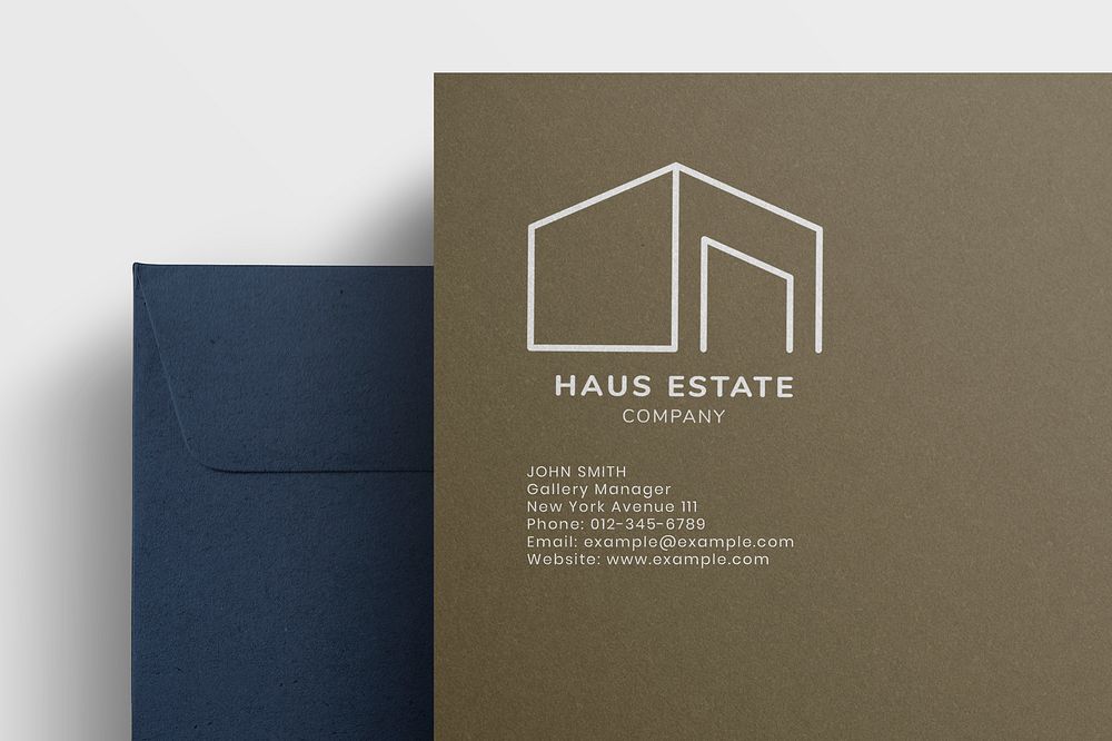 Minimal logo mockup, real estate business branding psd