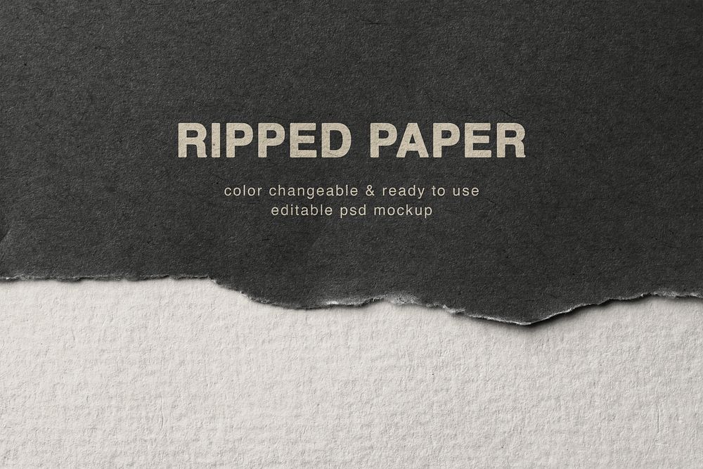 Ripped paper mockup, customizable branding design for business psd