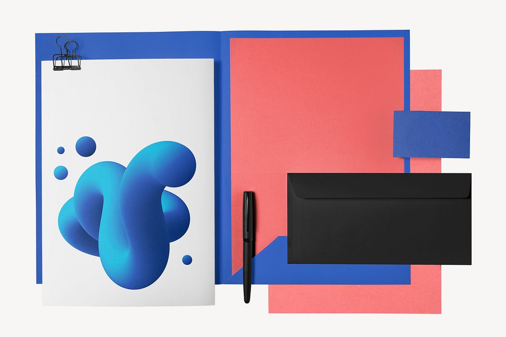 Colorful blank corporate identity set