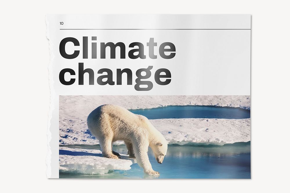 Newspaper mockup, climate change, environment concept psd