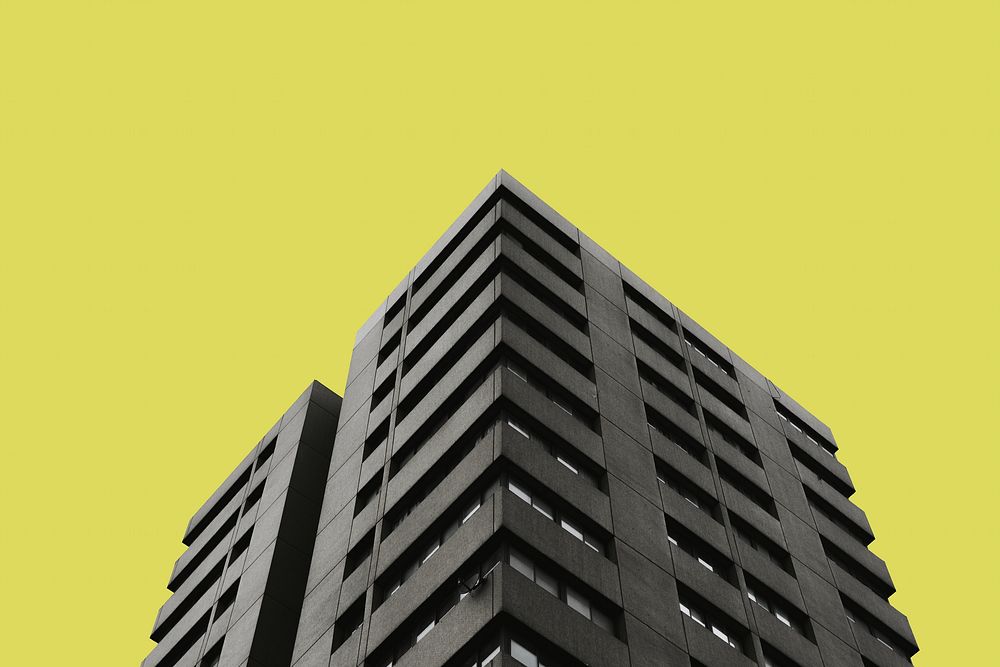 Office building, yellow background