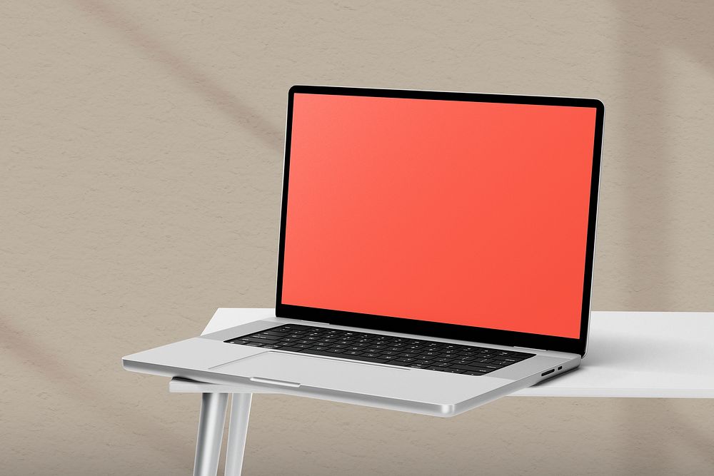 Laptop with black red screen