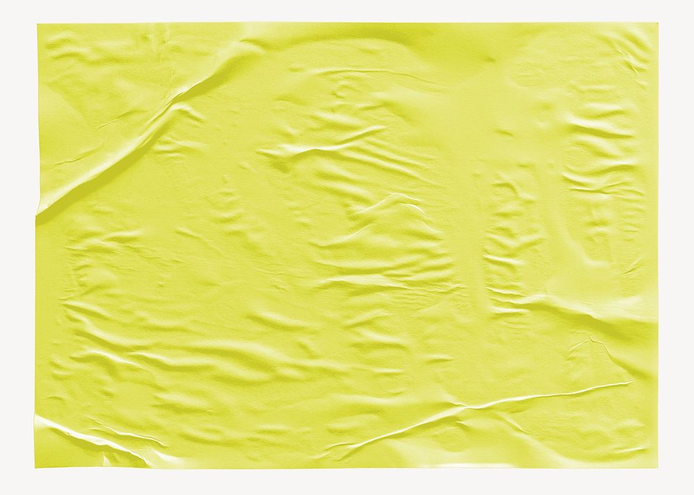 Lime yellow glued paper texture clipart psd