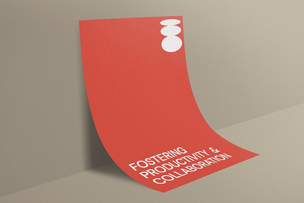 Poster mockup, realistic paper psd