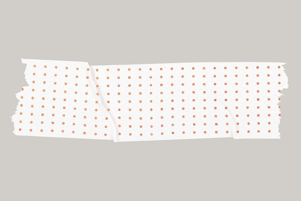 Gold-dotted washi tape collage element psd