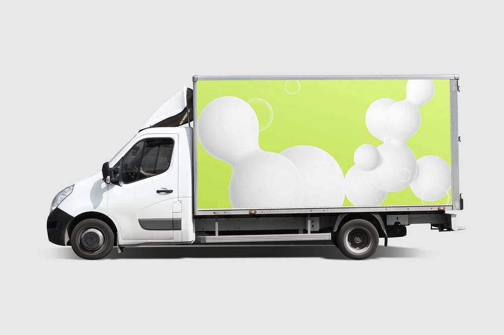 Green moving truck, logistic vehicle