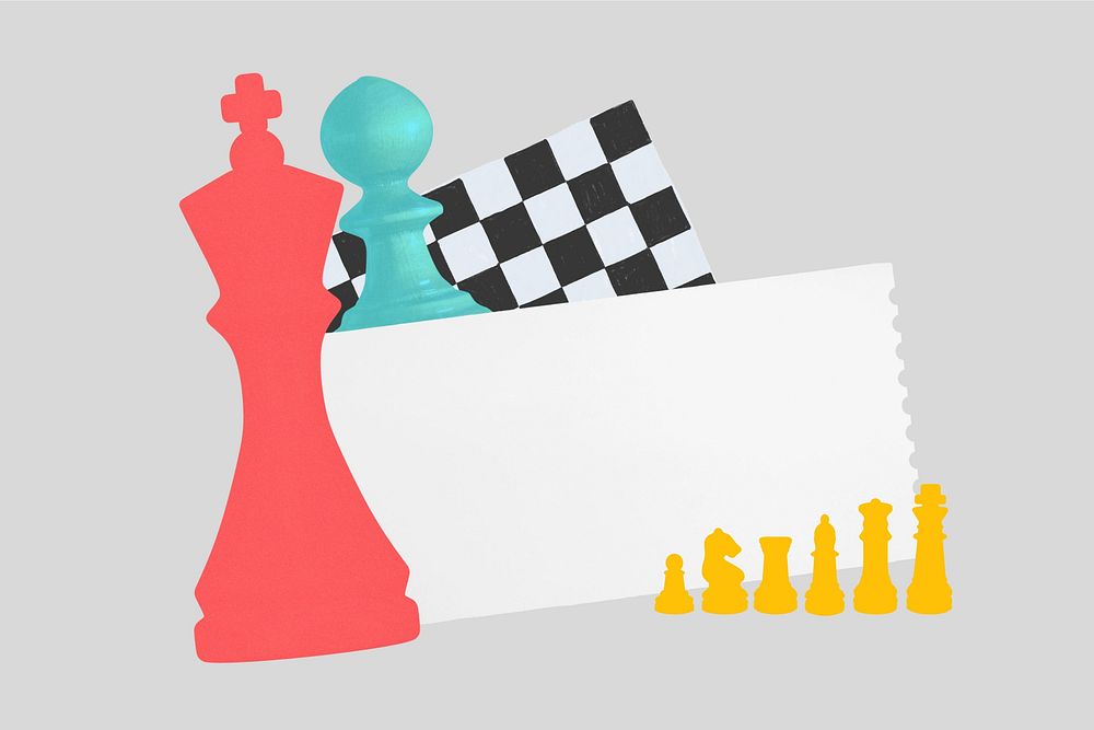 Business strategy chess note paper  background
