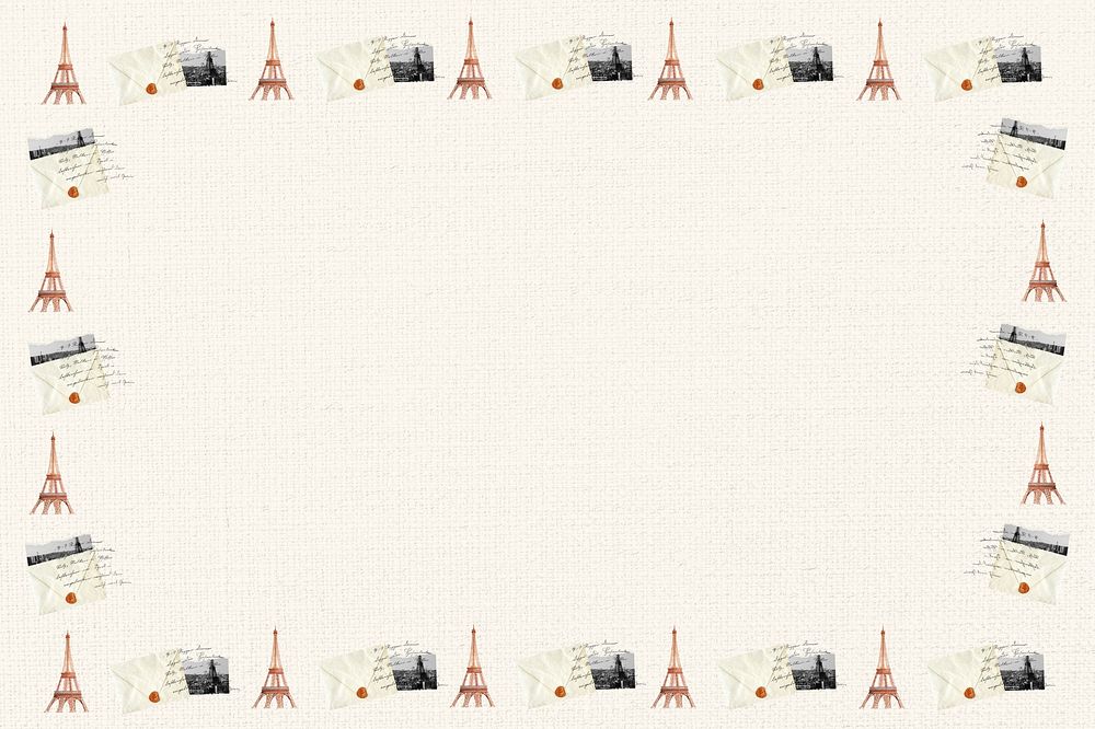 Eiffel tower frame background, aesthetic travel design