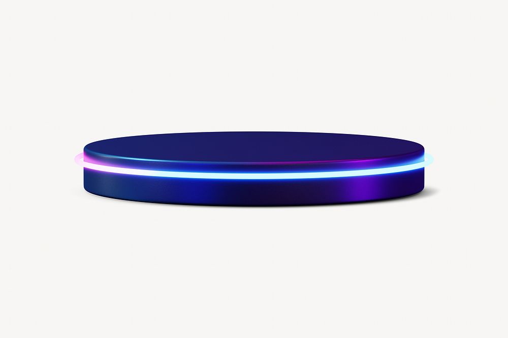 Neon purple podium, product stand in 3D design