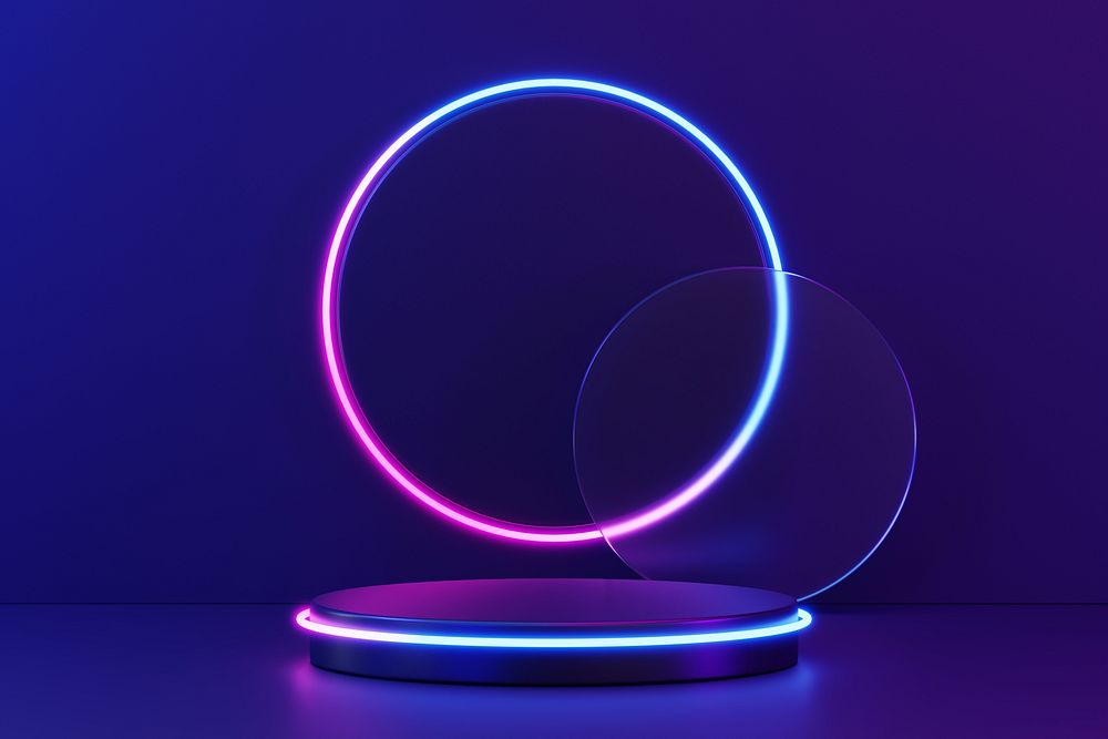 3D neon purple product background