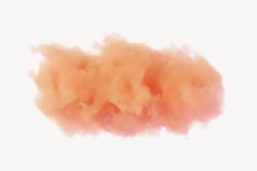 3D orange cloud, aesthetic weather graphic