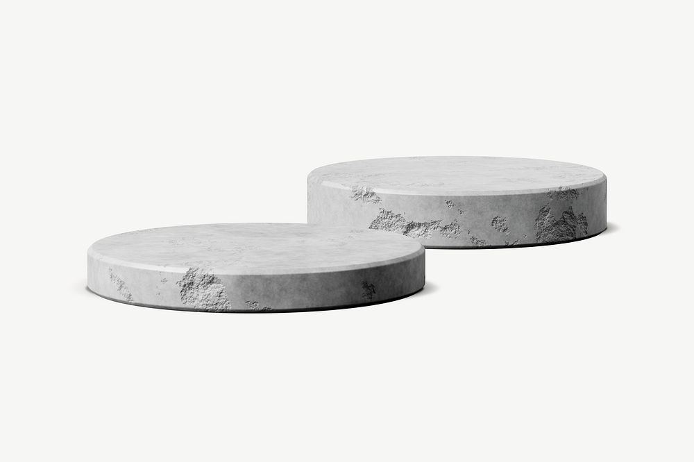 White concrete podium, 3D product display psd