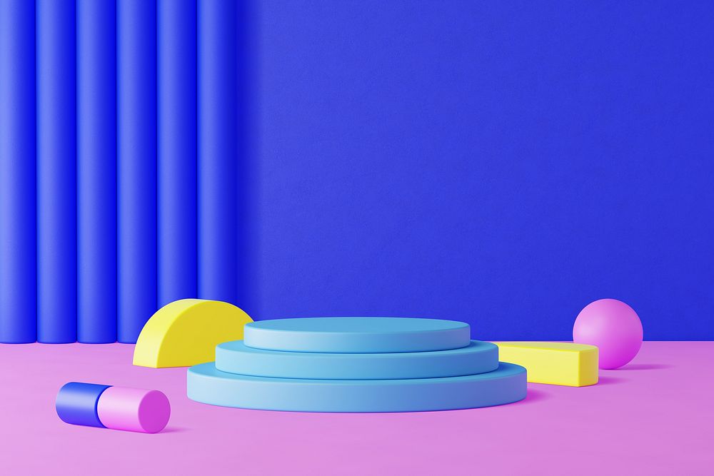 Purple modern product background, 3D podium