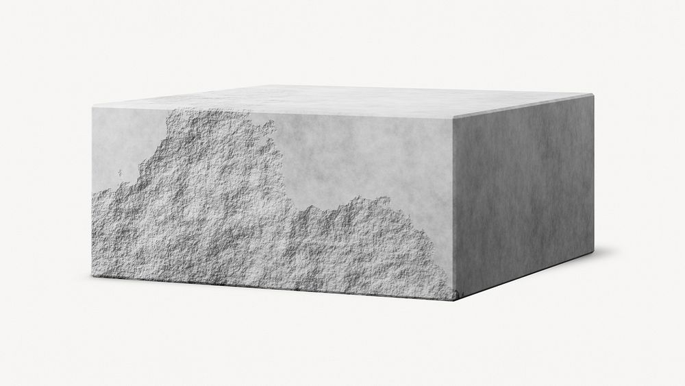 White concrete podium, 3D product display