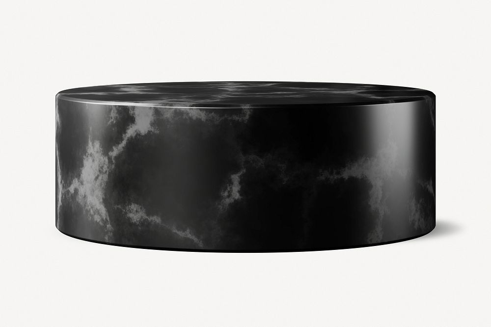 Black marble podium, 3D aesthetic product display psd