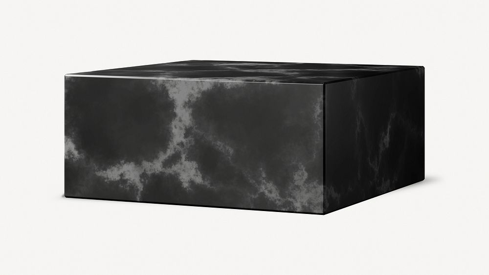 Black marble podium, 3D aesthetic product display psd