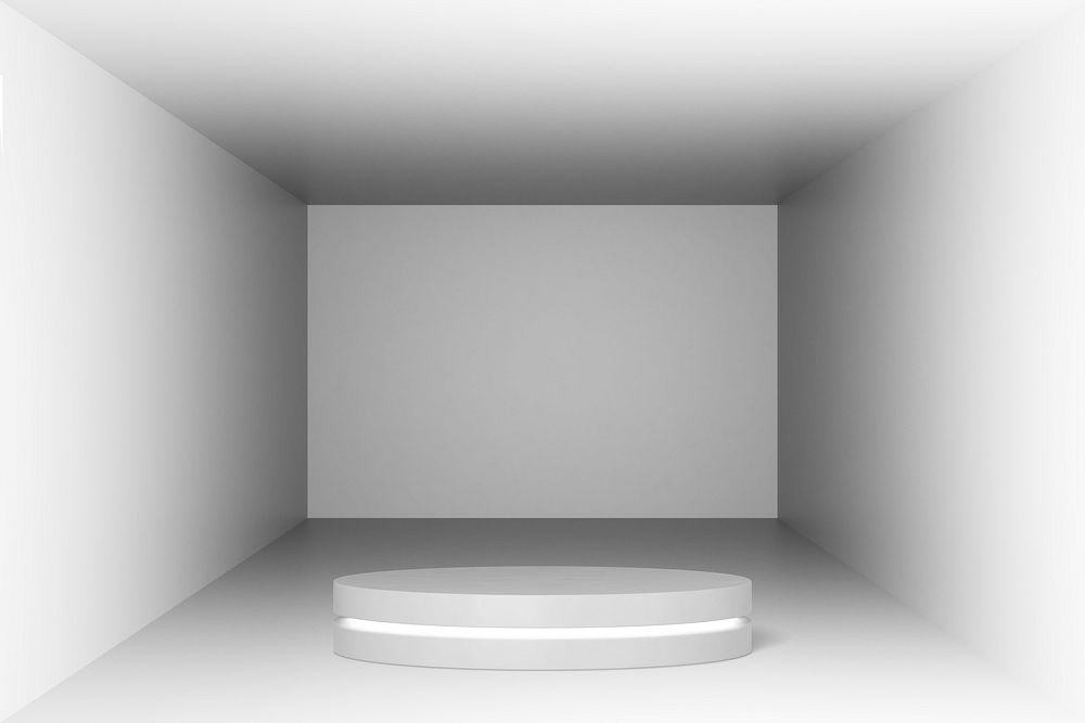 Off-white product background, 3D podium illustration
