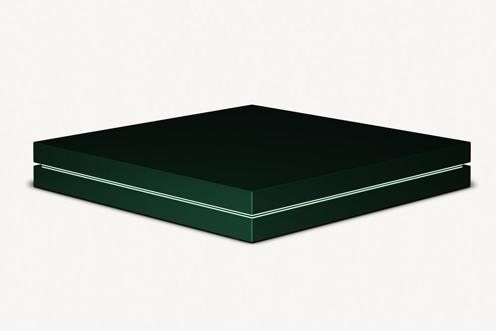 Green square podium, 3D product display