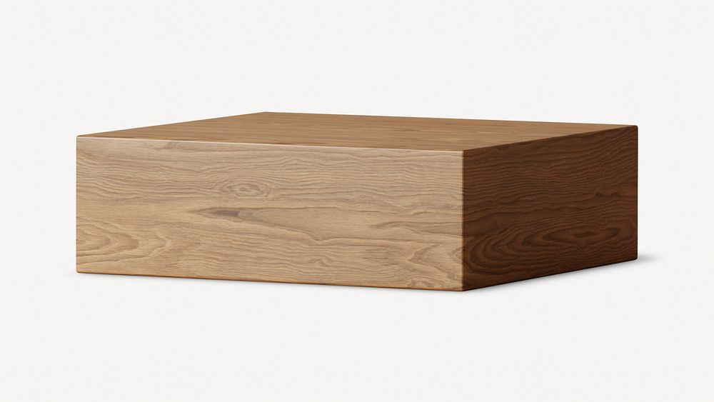 Wooden podium, 3D product stand psd