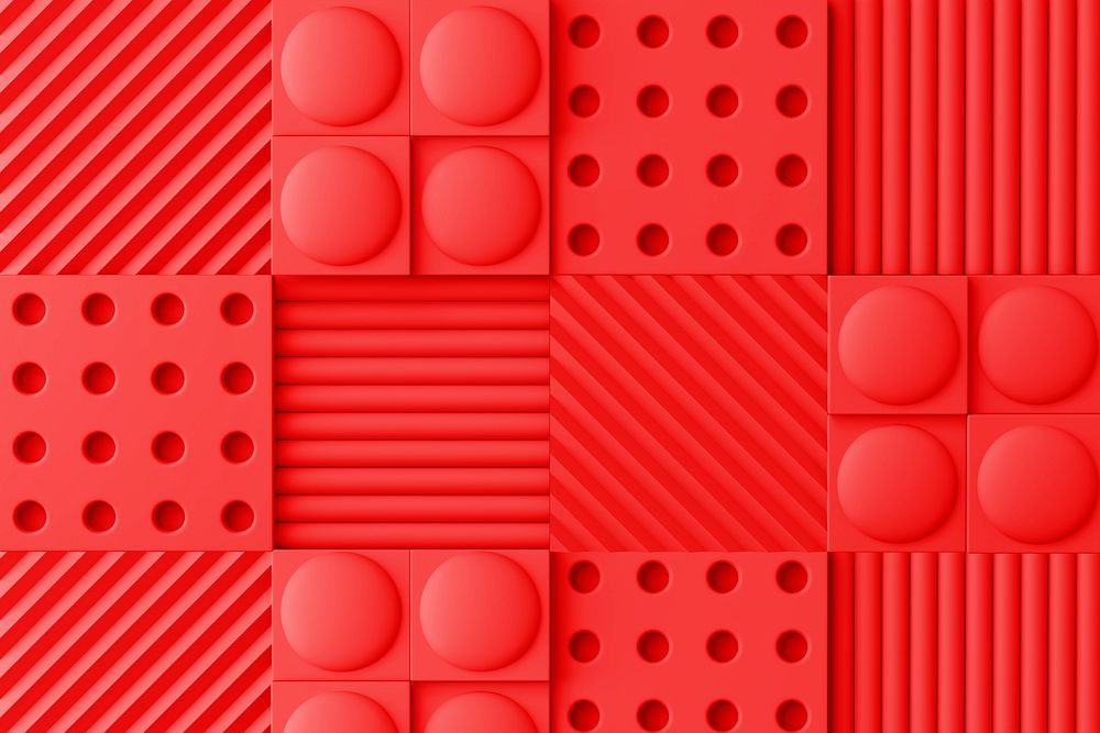 Red wall panel background, abstract pattern design