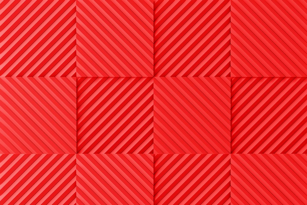 Red acoustic foam background, soundproofing wall panel