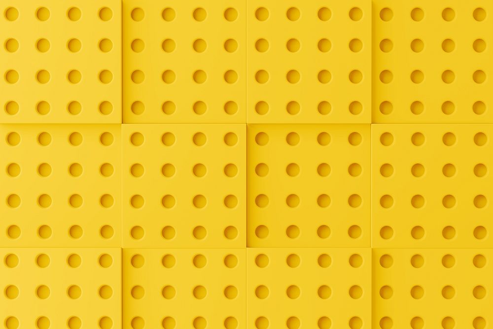 Yellow toy brick pattern background