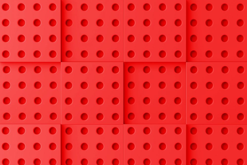 Red toy brick pattern background