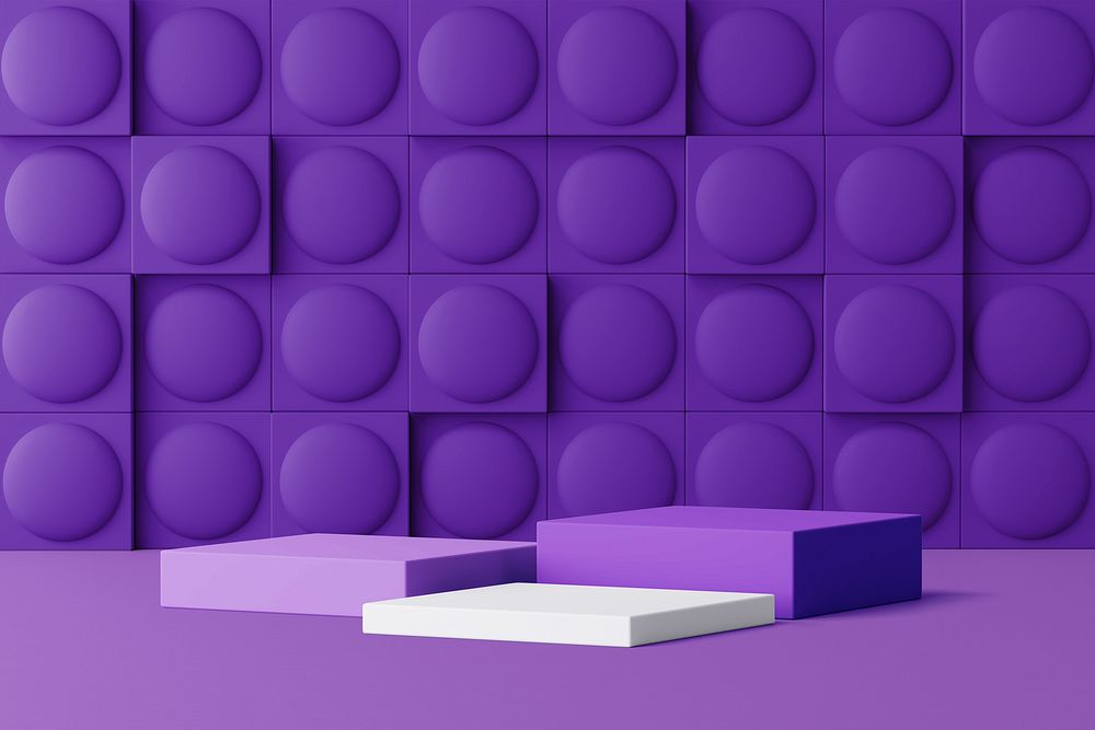 Pop fidget pattern product background, 3D purple design