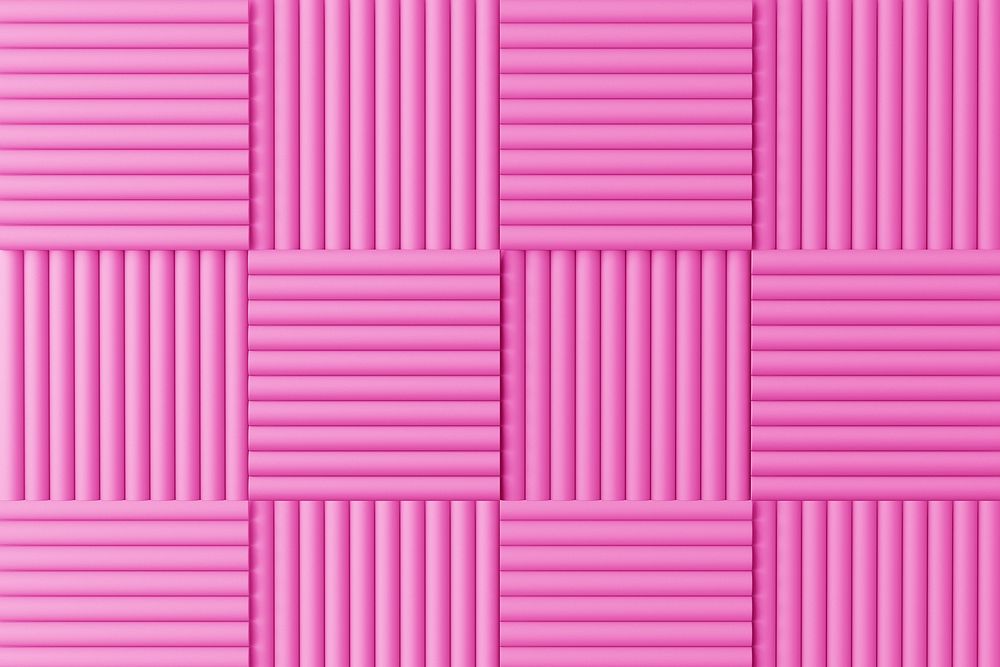 Pink acoustic foam background, soundproofing wall panel