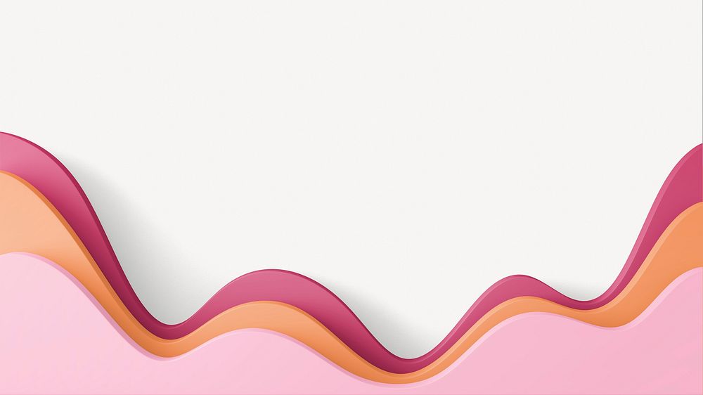 3D pink wave border background psd