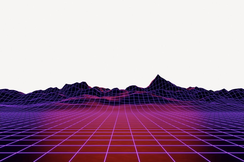 Retro futuristic vaporwave border background psd