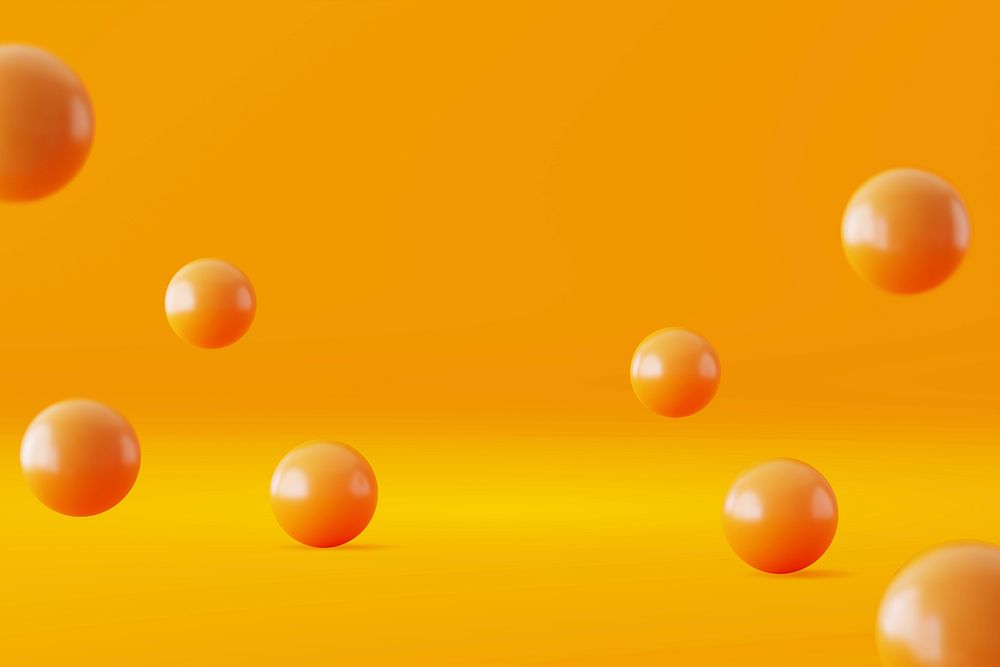 Orange bubbles product background mockup, 3D colorful design psd