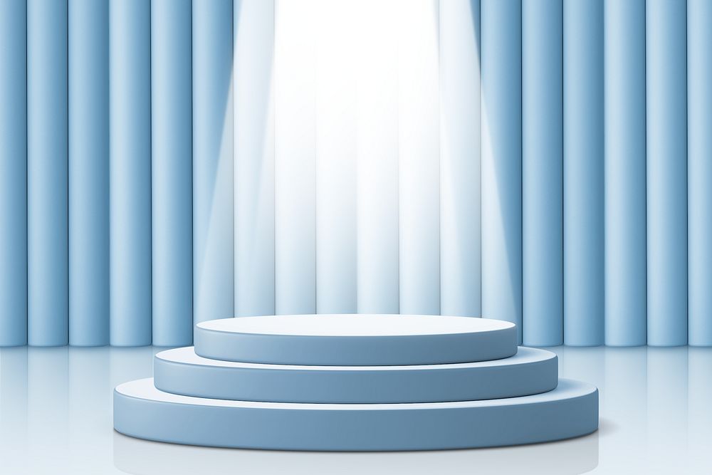 Blue podium product background, 3D design