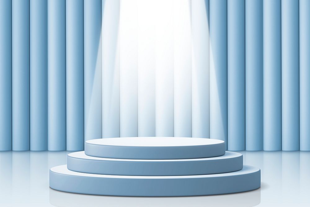 Blue podium product background mockup, 3D design psd