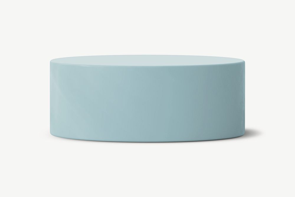 Round blue podium, 3D cylinder shape product stand psd