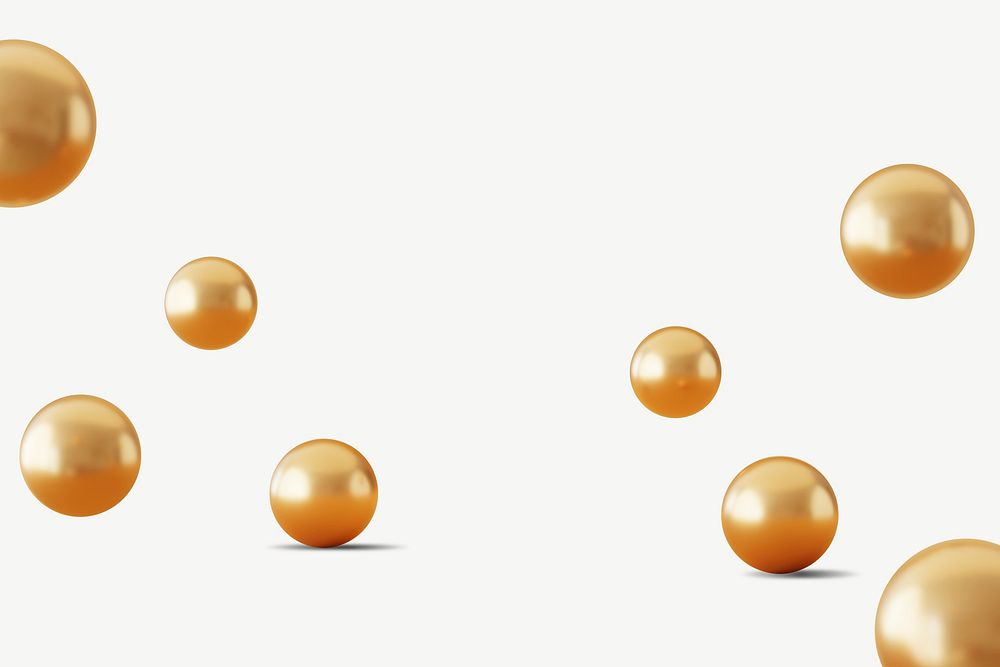 3D gold bubbles product background psd