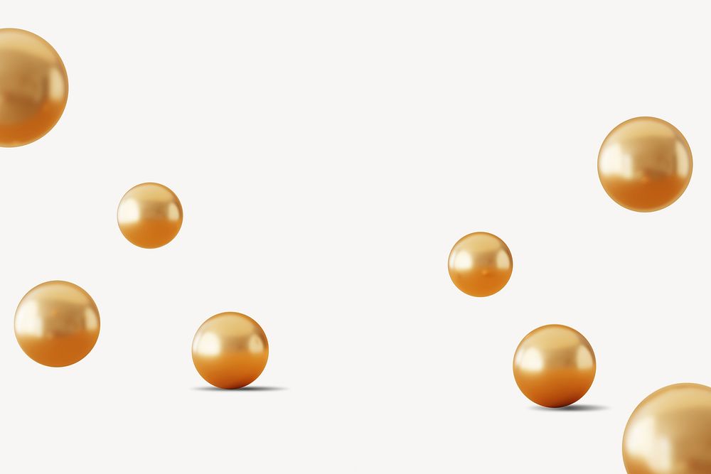 3D gold bubbles product background