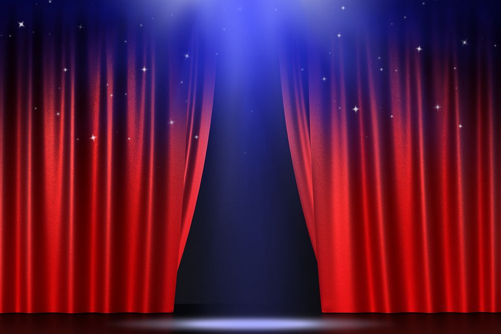 Red opening curtain product background