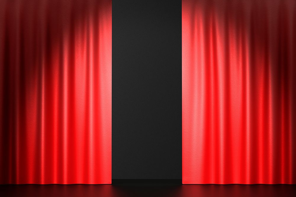Red opening curtain product background