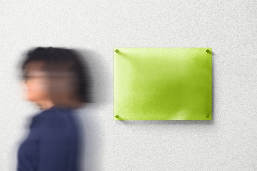 Blank green wall sign