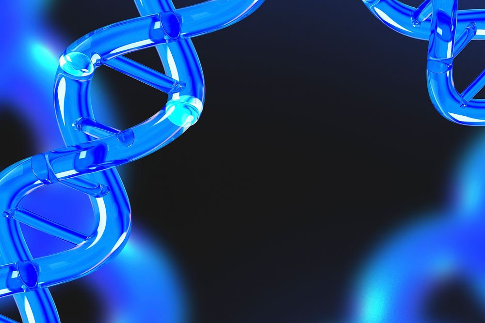 3D DNA double helix background, science technology remix