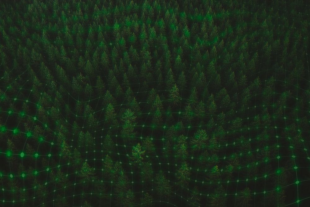 Smart forest background, digital remix