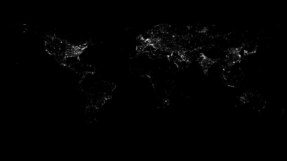 Night world map desktop wallpaper, digital remix